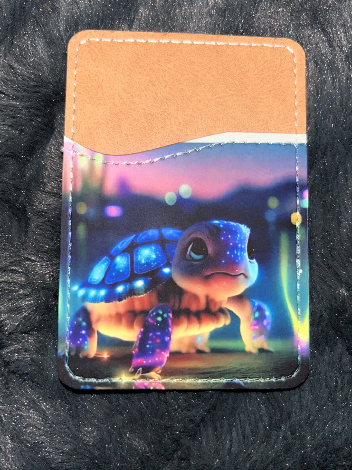 Neon Turtle Phone Wallet