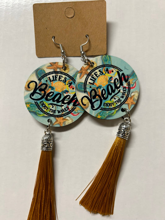 Life’s A Beach Earrings w Tassels